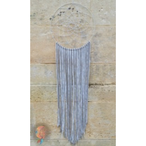 Attrape rêve argenté et blanc