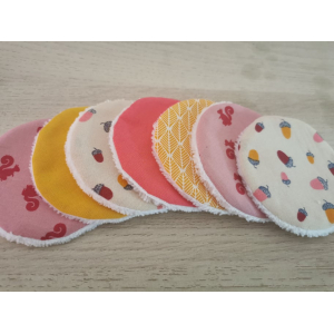 Disques lavables écureuils glands