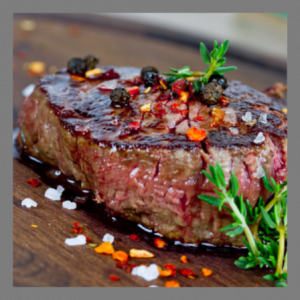 Boeuf (g) - pavé de tranche mariné aux 3 poiv