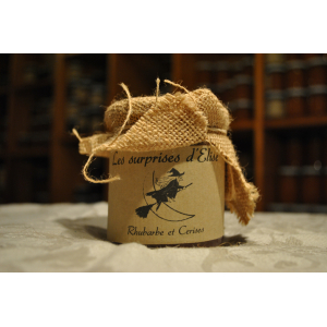 Préparation de fruits de rhubarbe et cerises