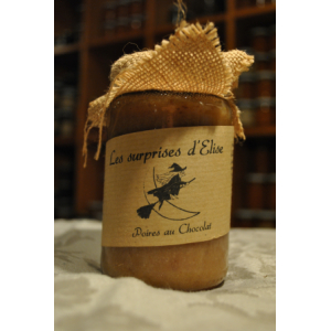 Préparation de fruits poires au chocolat lait