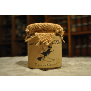 Préparation de fruits poires au chocolat lait