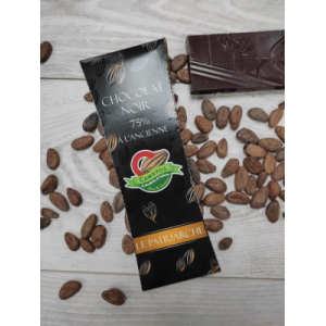 Tab de chocolat noir 75% avec eclats de feves