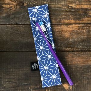 Pochette brosse à dents - géométrique bleu