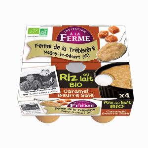 Riz au lait caramel fermier et bio 4x125g