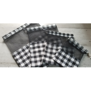 Sac à vrac filet noir/blanc