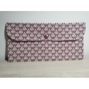 Pochette plate rose éventail