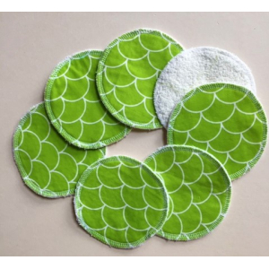 Disques lingettes lavables verts