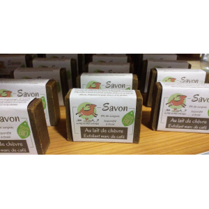 Savon exfoliant au lait de chèvre/ marc café