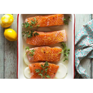 Coeur saumon fume aux thym et citron