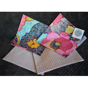 4 feuilles essuie tout lavable 'multicolore'