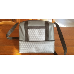 Sac à main simili imprimé gris/gris