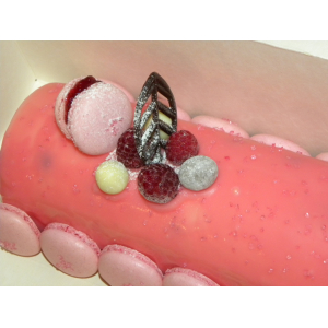 Bûche vanille/framboise 6/8 parts