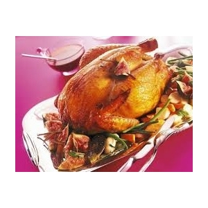 Demi chapon de poulet farci