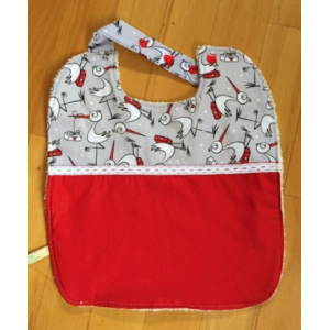 Bavoir cigogne réversible