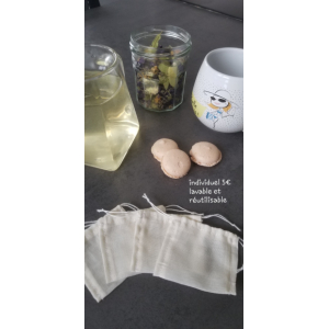 Sachet à thé réutilisable, grand format