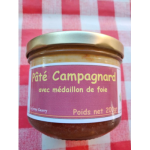 Pâté campagnard avec médaillon de foie 200 gr