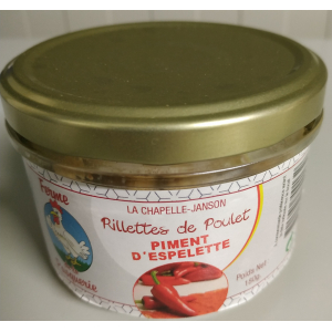 Rillettes de poulet piment d'espelette -180g