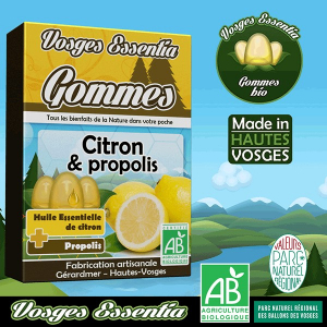 Gommes bio à l'huile essentielle de citron