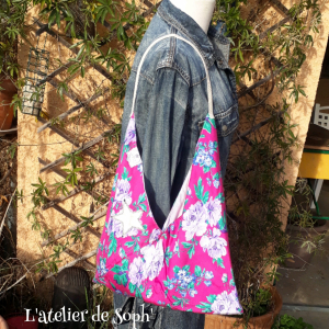 Sac fourre tout rose à fleurs