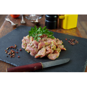 Emincé porc bio mariné (ail des ours) - 1kg