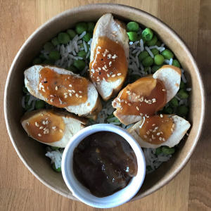 Poulet teriyaki et salade de riz