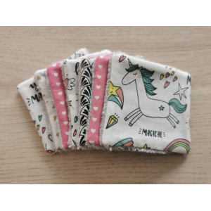 Carrés lavables 'licornes'