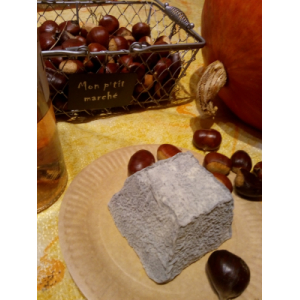 Pyramide fraîche/mi de chèvre, bio, cendrée