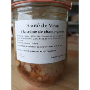 Sauté de veau à la crème de champignons