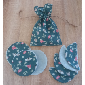 Cotons lavables bambou + pochette papillions