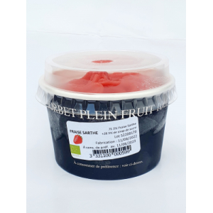 Sorbet plein fruit fraise sarthe 10 cl