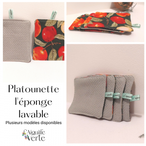 éponge platounette lavable et réutilisable