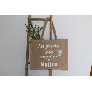 Cabas en toile de jute avec message