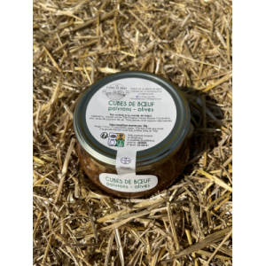 Cube de bœuf poivrons olives