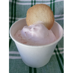 Yaourt glacé au lait de chèvre et fraises