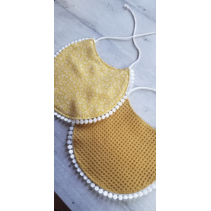 Bavoir rond moutarde/liberty