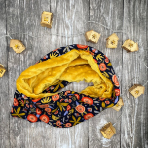 Tour de cou enfant (6-12ans) fleurs moutardes