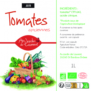 Jus de tomates anciennes, sans sel