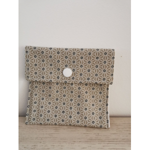 Pochette à savon/disques 'géométrique gris'