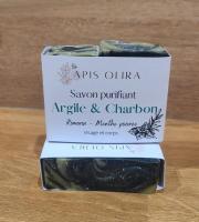 Savon argile verte et charbon