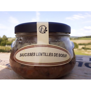 Conserve saucisses lentilles de boeuf