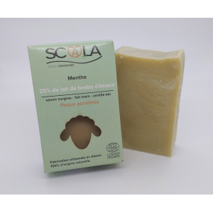 Savon 25% lait de brebis menthe argile verte