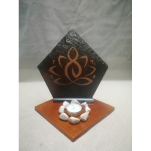 Bougeoir zen yogi dans lotus -bronze