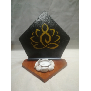 Bougeoir zen yogi dans lotus -or