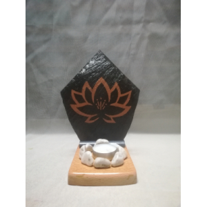 Bougeoir zen fleur de lotus - bronze