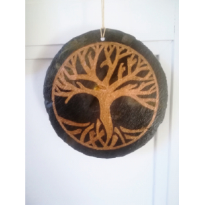 Arbre de vie en ardoise- bronze- à suspendre