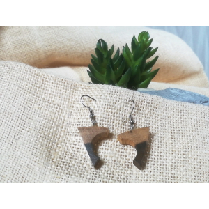 Boucles d'oreilles triangle en bois de cytise