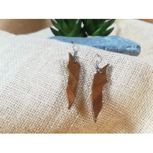 Boucles d'oreilles en bois de noyer