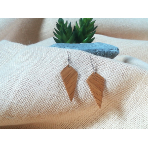 Boucles d'oreilles triangle en bois de chêne