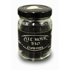 Gousses d'ail noir en pot